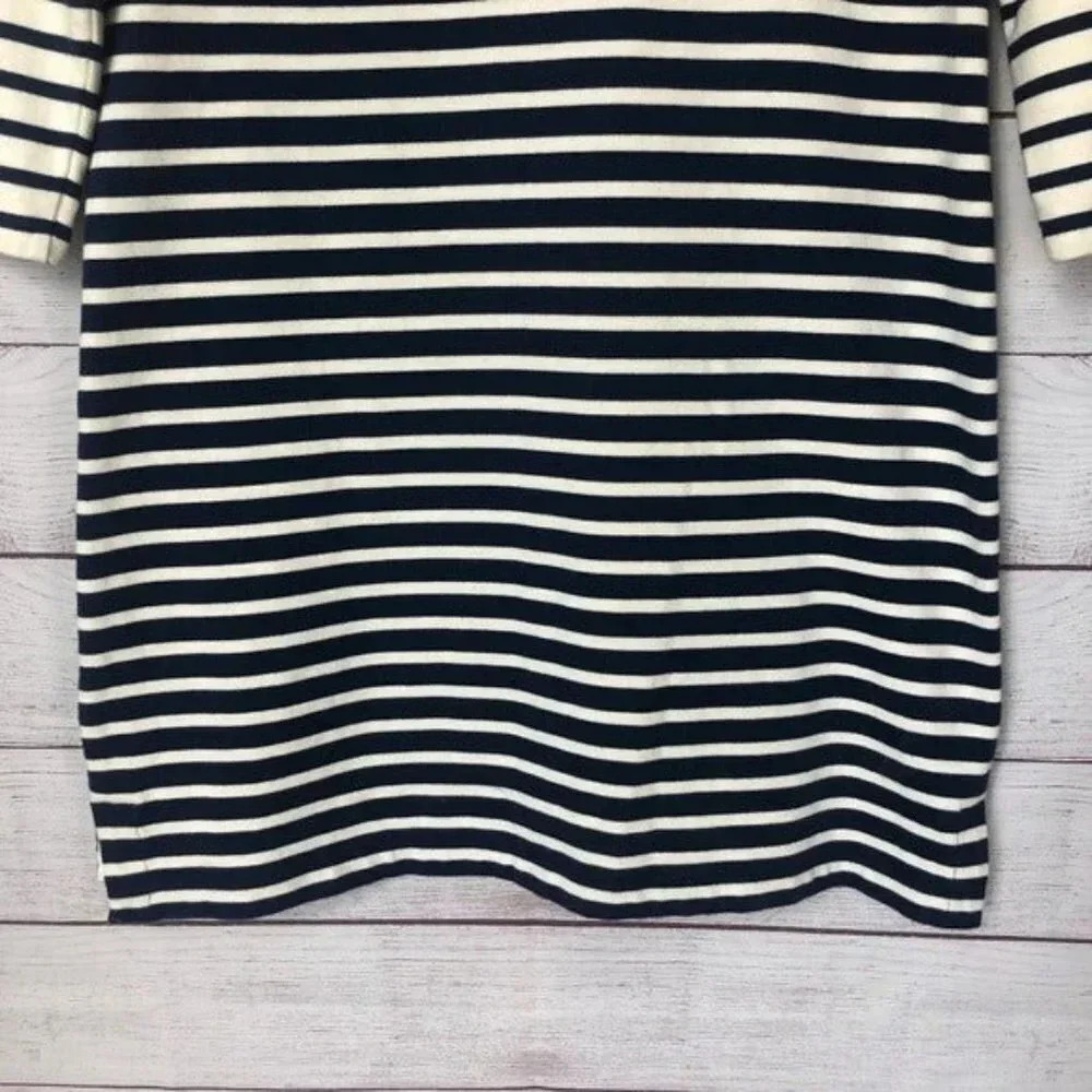 Vineyard Vines Navy Blue & White Nautical Stripe Long Sleeve Shift Dress S - Picture 7 of 9